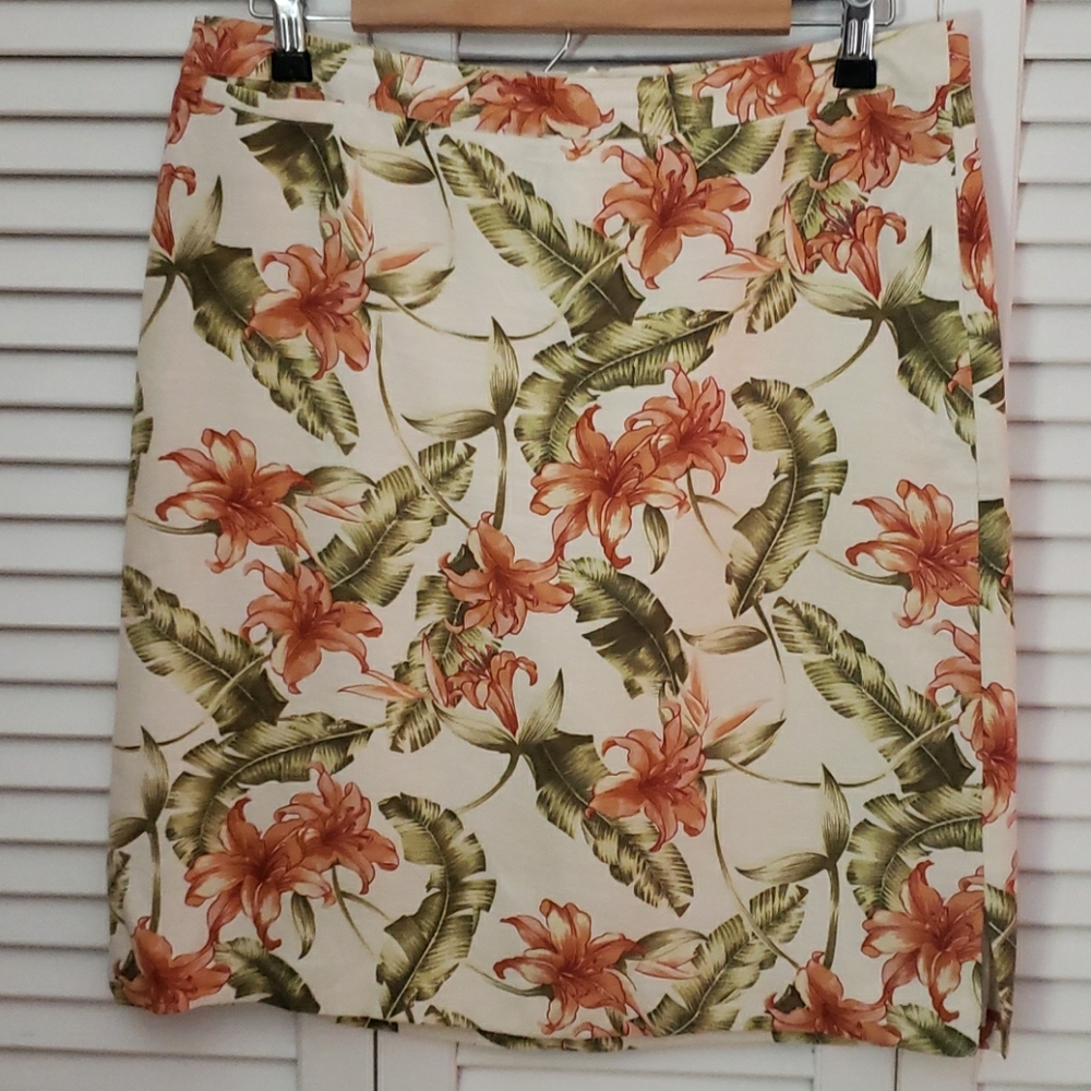 Floral silk skirt